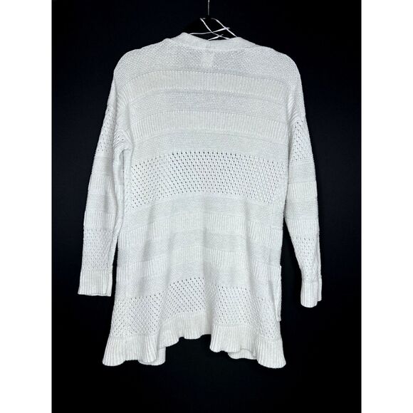 Joie Women's Corley Pointelle Knit Open Front Long Crochet Cardigan Sweater - M - Picture 2 of 6